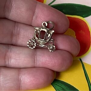 Vintage stamped NF925 sterling silver coach pendant charm fairytale